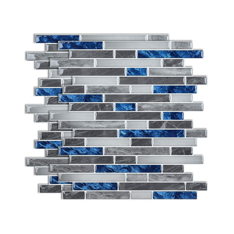 Square Peel and Stick Tiles Plastic Indoor Peel & Stick Subway Tile Royal Blue-Black Clearhalo 'Flooring 'Home Improvement' 'home_improvement' 'home_improvement_peel_stick_blacksplash' 'Peel & Stick Backsplash Tile' 'peel_stick_blacksplash' 'Walls & Ceilings' Walls and Ceiling' 7051217