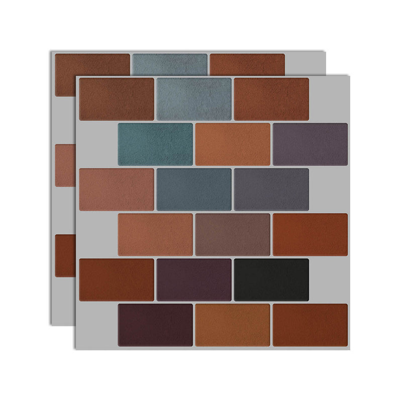 Square Peel and Stick Tiles Plastic Indoor Peel & Stick Subway Tile Multi-Color Clearhalo 'Flooring 'Home Improvement' 'home_improvement' 'home_improvement_peel_stick_blacksplash' 'Peel & Stick Backsplash Tile' 'peel_stick_blacksplash' 'Walls & Ceilings' Walls and Ceiling' 7051220