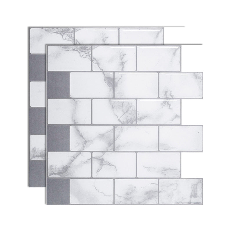 Square Peel and Stick Tiles Plastic Indoor Peel & Stick Subway Tile Light Gray Clearhalo 'Flooring 'Home Improvement' 'home_improvement' 'home_improvement_peel_stick_blacksplash' 'Peel & Stick Backsplash Tile' 'peel_stick_blacksplash' 'Walls & Ceilings' Walls and Ceiling' 7051224