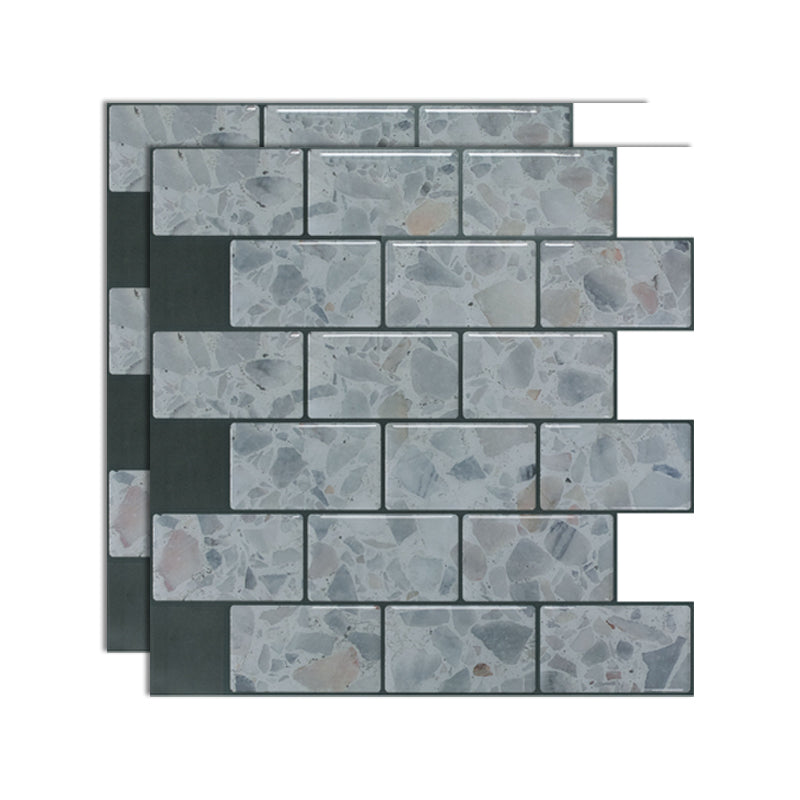 Square Peel and Stick Tiles Plastic Indoor Peel & Stick Subway Tile Pewter Clearhalo 'Flooring 'Home Improvement' 'home_improvement' 'home_improvement_peel_stick_blacksplash' 'Peel & Stick Backsplash Tile' 'peel_stick_blacksplash' 'Walls & Ceilings' Walls and Ceiling' 7051233