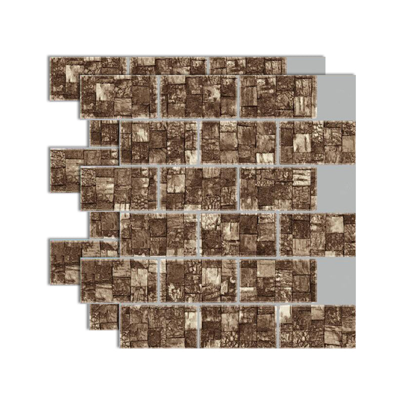 Square Peel and Stick Tiles Plastic Indoor Peel & Stick Subway Tile Dark Khaki Clearhalo 'Flooring 'Home Improvement' 'home_improvement' 'home_improvement_peel_stick_blacksplash' 'Peel & Stick Backsplash Tile' 'peel_stick_blacksplash' 'Walls & Ceilings' Walls and Ceiling' 7051236