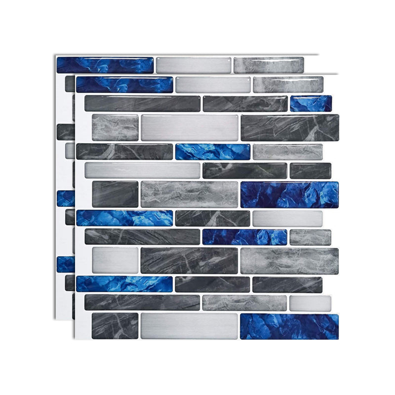 Square Peel and Stick Tiles Plastic Indoor Peel & Stick Subway Tile Dark Blue-Black Clearhalo 'Flooring 'Home Improvement' 'home_improvement' 'home_improvement_peel_stick_blacksplash' 'Peel & Stick Backsplash Tile' 'peel_stick_blacksplash' 'Walls & Ceilings' Walls and Ceiling' 7051237