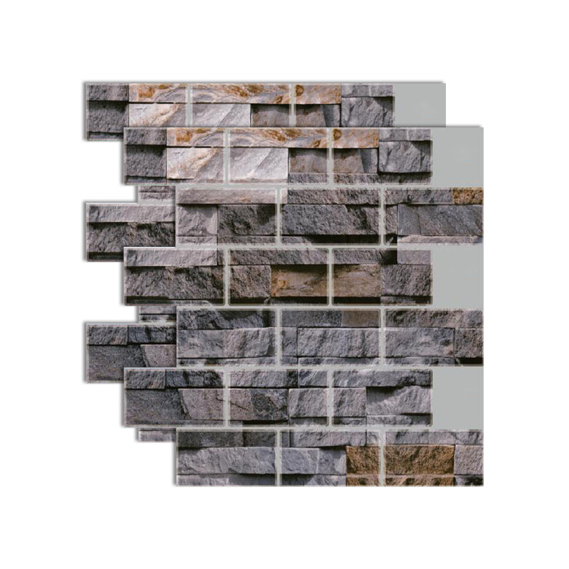 Square Peel and Stick Tiles Plastic Indoor Peel & Stick Subway Tile Purple - Khaki Clearhalo 'Flooring 'Home Improvement' 'home_improvement' 'home_improvement_peel_stick_blacksplash' 'Peel & Stick Backsplash Tile' 'peel_stick_blacksplash' 'Walls & Ceilings' Walls and Ceiling' 7051241