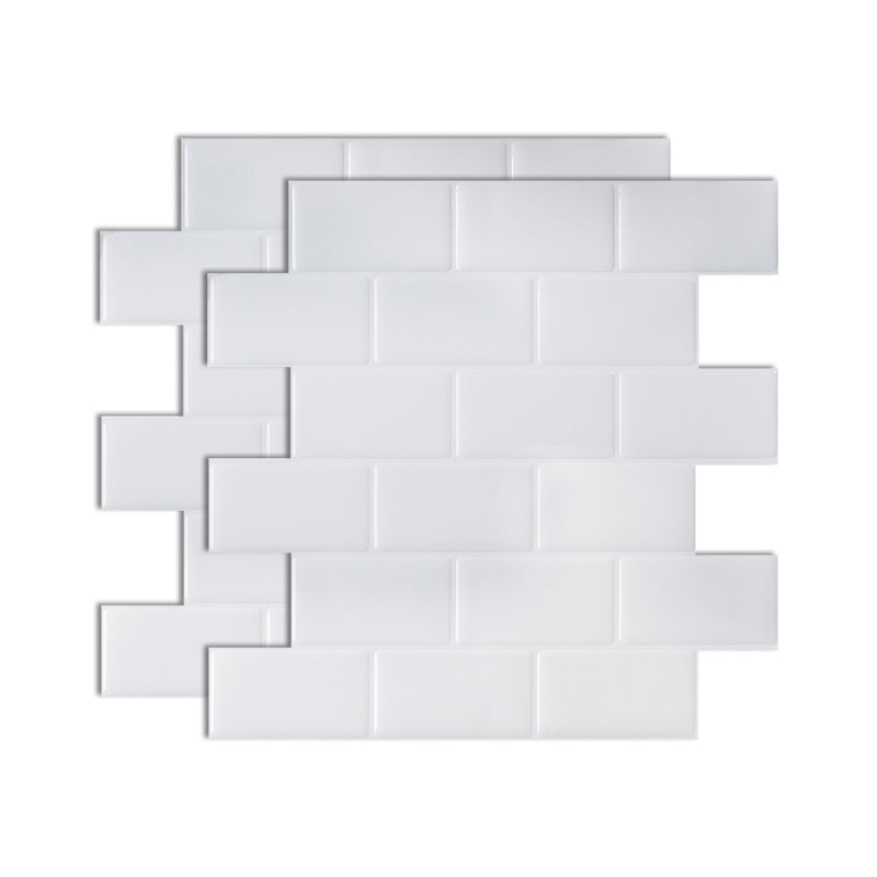 Square Peel and Stick Tiles Plastic Indoor Peel & Stick Subway Tile Off-White Clearhalo 'Flooring 'Home Improvement' 'home_improvement' 'home_improvement_peel_stick_blacksplash' 'Peel & Stick Backsplash Tile' 'peel_stick_blacksplash' 'Walls & Ceilings' Walls and Ceiling' 7051243