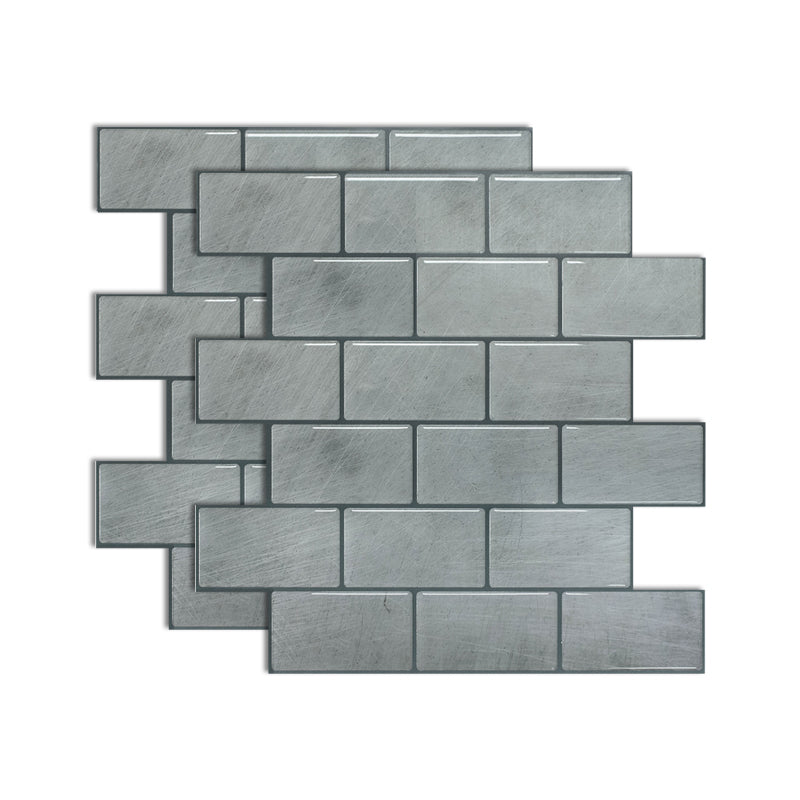 Square Peel and Stick Tiles Plastic Indoor Peel & Stick Subway Tile Navy Grey Clearhalo 'Flooring 'Home Improvement' 'home_improvement' 'home_improvement_peel_stick_blacksplash' 'Peel & Stick Backsplash Tile' 'peel_stick_blacksplash' 'Walls & Ceilings' Walls and Ceiling' 7051245