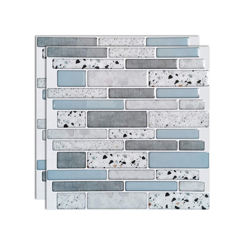 Square Peel and Stick Tiles Plastic Indoor Peel & Stick Subway Tile Light Blue Clearhalo 'Flooring 'Home Improvement' 'home_improvement' 'home_improvement_peel_stick_blacksplash' 'Peel & Stick Backsplash Tile' 'peel_stick_blacksplash' 'Walls & Ceilings' Walls and Ceiling' 7051250