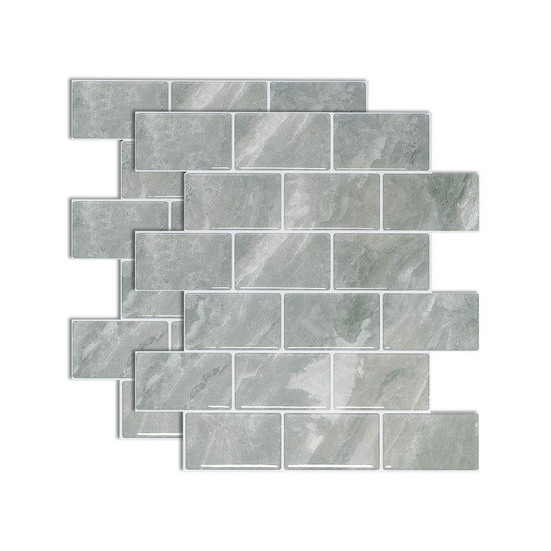 Square Peel and Stick Tiles Plastic Indoor Peel & Stick Subway Tile Light Green Clearhalo 'Flooring 'Home Improvement' 'home_improvement' 'home_improvement_peel_stick_blacksplash' 'Peel & Stick Backsplash Tile' 'peel_stick_blacksplash' 'Walls & Ceilings' Walls and Ceiling' 7051252