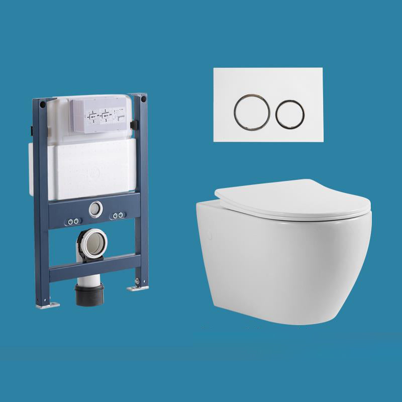 Modern Ceramic Flush Toilet Wall Mount White Urine Toilet for Washroom 14"L x 21"W x 14"H Toilet with Low Tanker Clearhalo 'Bathroom Remodel & Bathroom Fixtures' 'Home Improvement' 'home_improvement' 'home_improvement_toilets' 'Toilets & Bidets' 'Toilets' 7056130