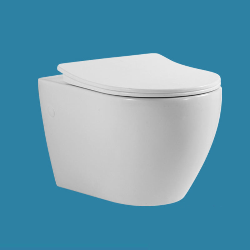 Modern Ceramic Flush Toilet Wall Mount White Urine Toilet for Washroom 14"L x 19"W x 14"H Toilet Only Clearhalo 'Bathroom Remodel & Bathroom Fixtures' 'Home Improvement' 'home_improvement' 'home_improvement_toilets' 'Toilets & Bidets' 'Toilets' 7056133