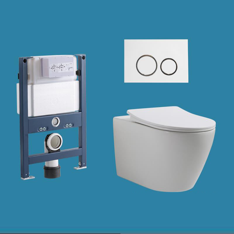 Modern Ceramic Flush Toilet Wall Mount White Urine Toilet for Washroom 15"L x 20"W x 14"H Toilet with Low Tanker Clearhalo 'Bathroom Remodel & Bathroom Fixtures' 'Home Improvement' 'home_improvement' 'home_improvement_toilets' 'Toilets & Bidets' 'Toilets' 7056142