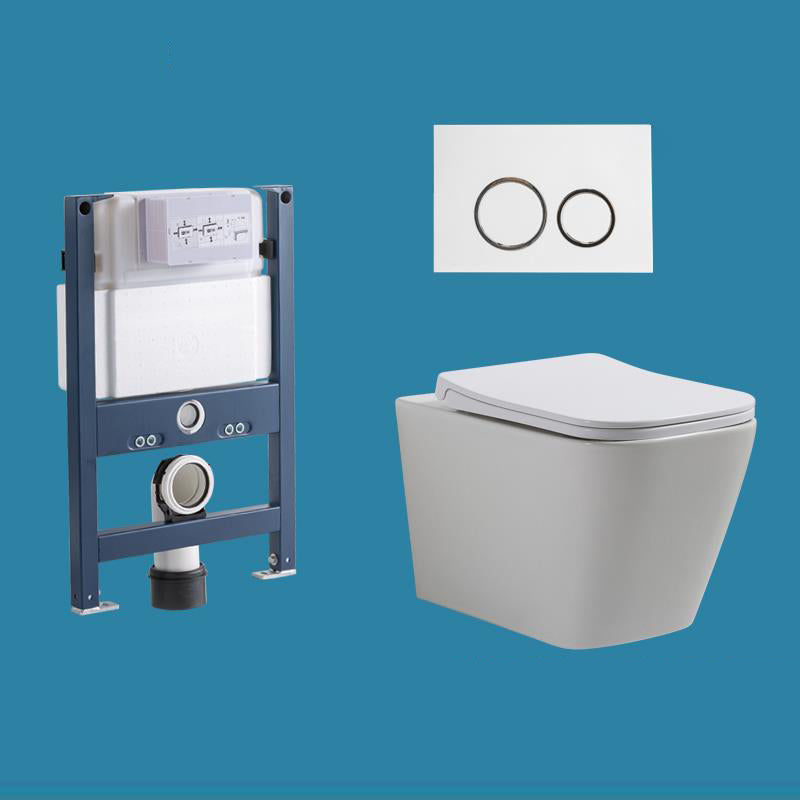 Modern Ceramic Flush Toilet Wall Mount White Urine Toilet for Washroom 14"L x 20"W x 14"H Toilet with Low Tanker Clearhalo 'Bathroom Remodel & Bathroom Fixtures' 'Home Improvement' 'home_improvement' 'home_improvement_toilets' 'Toilets & Bidets' 'Toilets' 7056148