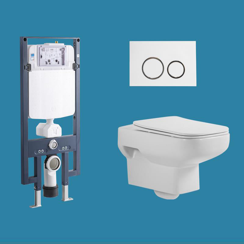 Modern Ceramic Flush Toilet Wall Mount White Urine Toilet for Washroom 14"L x 21"W x 14"H Toilet & Thin Tanker Clearhalo 'Bathroom Remodel & Bathroom Fixtures' 'Home Improvement' 'home_improvement' 'home_improvement_toilets' 'Toilets & Bidets' 'Toilets' 7056151