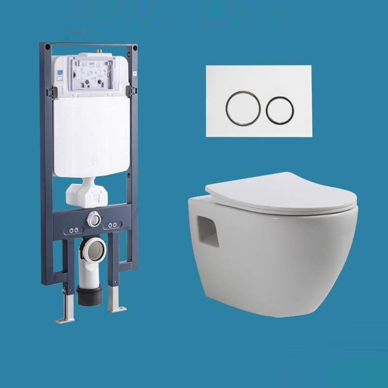 Modern Ceramic Flush Toilet Wall Mount White Urine Toilet for Washroom 14"L x 20"W x 14"H Toilet & Thin Tanker Clearhalo 'Bathroom Remodel & Bathroom Fixtures' 'Home Improvement' 'home_improvement' 'home_improvement_toilets' 'Toilets & Bidets' 'Toilets' 7056153