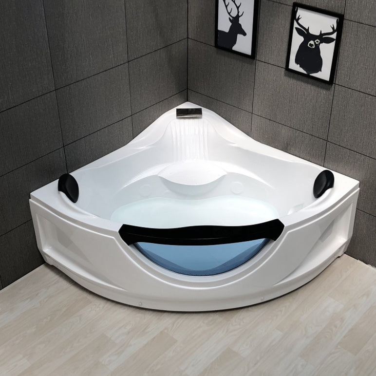 Modern Corner Bathtub Acrylic Soaking White Back to Wall Bathtub Clearhalo 'Bathroom Remodel & Bathroom Fixtures' 'Bathtubs' 'Home Improvement' 'home_improvement' 'home_improvement_bathtubs' 'Showers & Bathtubs' 7056229