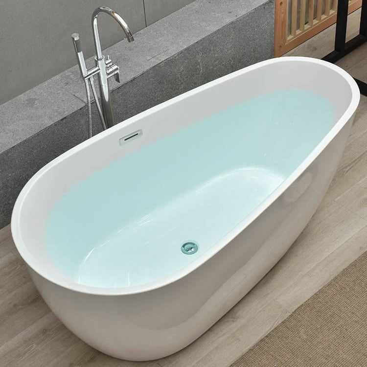 Center Modern Bathtub Freestanding Acrylic Soaking White Bath 63"L x 31"W x 24"H Tub with Freestanding Tub Fillers Clearhalo 'Bathroom Remodel & Bathroom Fixtures' 'Bathtubs' 'Home Improvement' 'home_improvement' 'home_improvement_bathtubs' 'Showers & Bathtubs' 7056278