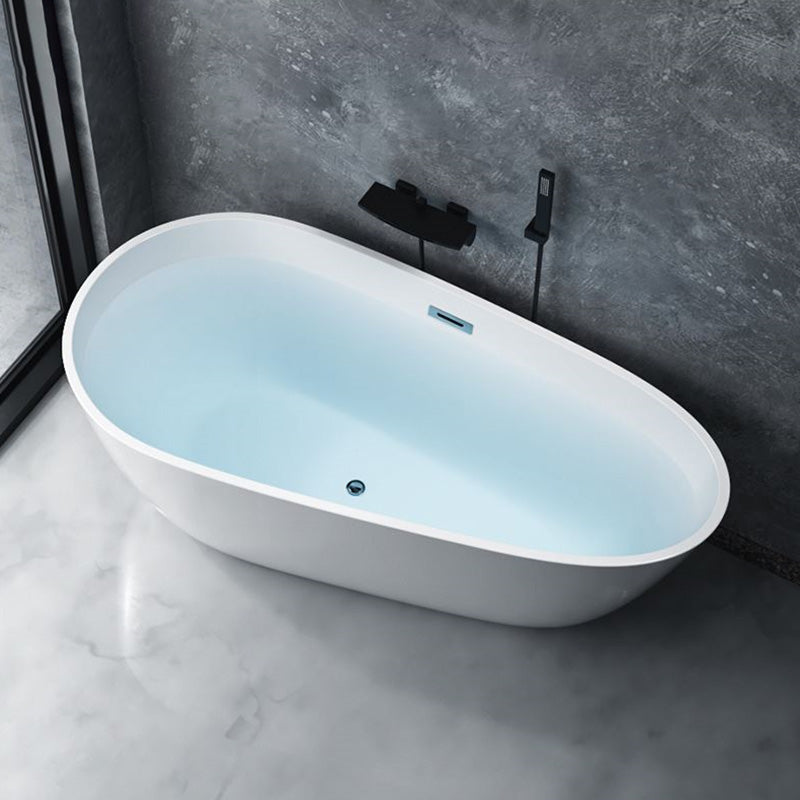 Acrylic Modern Bath Freestanding Oval Soaking White Center Bathtub Tub with Wall Mounted Faucets Clearhalo 'Bathroom Remodel & Bathroom Fixtures' 'Bathtubs' 'Home Improvement' 'home_improvement' 'home_improvement_bathtubs' 'Showers & Bathtubs' 7056296