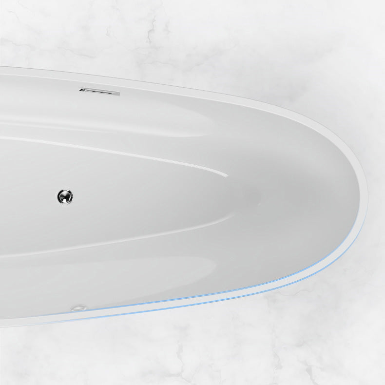 Acrylic Modern Bath Freestanding Oval Soaking White Center Bathtub Clearhalo 'Bathroom Remodel & Bathroom Fixtures' 'Bathtubs' 'Home Improvement' 'home_improvement' 'home_improvement_bathtubs' 'Showers & Bathtubs' 7056300