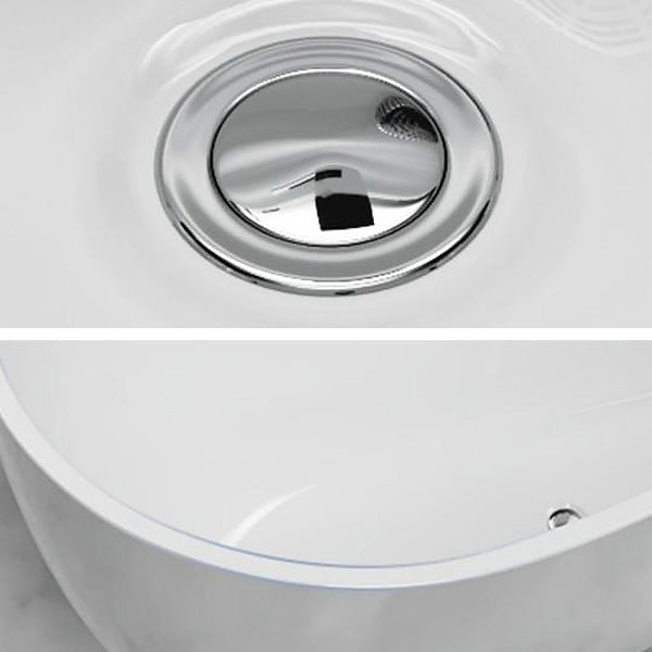 Acrylic Modern Bath Freestanding Oval Soaking White Center Bathtub Clearhalo 'Bathroom Remodel & Bathroom Fixtures' 'Bathtubs' 'Home Improvement' 'home_improvement' 'home_improvement_bathtubs' 'Showers & Bathtubs' 7056302