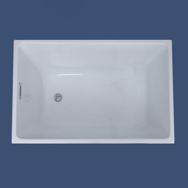 Modern Rectangular Bathtub Freestanding Acrylic Soaking White Bathtub (Board not Included) Without Seat Tub Clearhalo 'Bathroom Remodel & Bathroom Fixtures' 'Bathtubs' 'Home Improvement' 'home_improvement' 'home_improvement_bathtubs' 'Showers & Bathtubs' 7056312