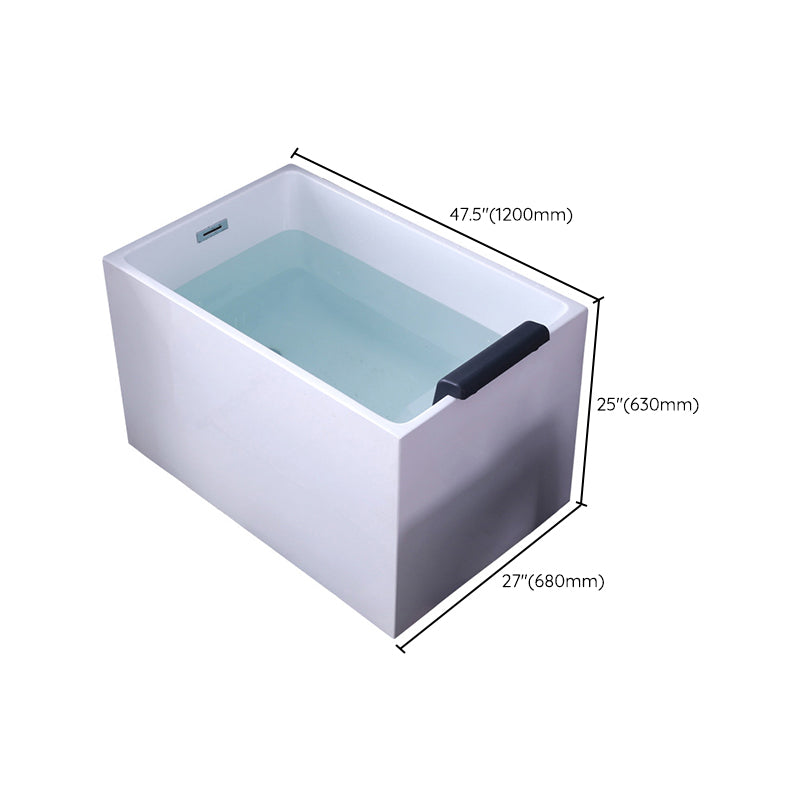 Modern Rectangular Bathtub Freestanding Acrylic Soaking White Bathtub (Board not Included) Clearhalo 'Bathroom Remodel & Bathroom Fixtures' 'Bathtubs' 'Home Improvement' 'home_improvement' 'home_improvement_bathtubs' 'Showers & Bathtubs' 7056326