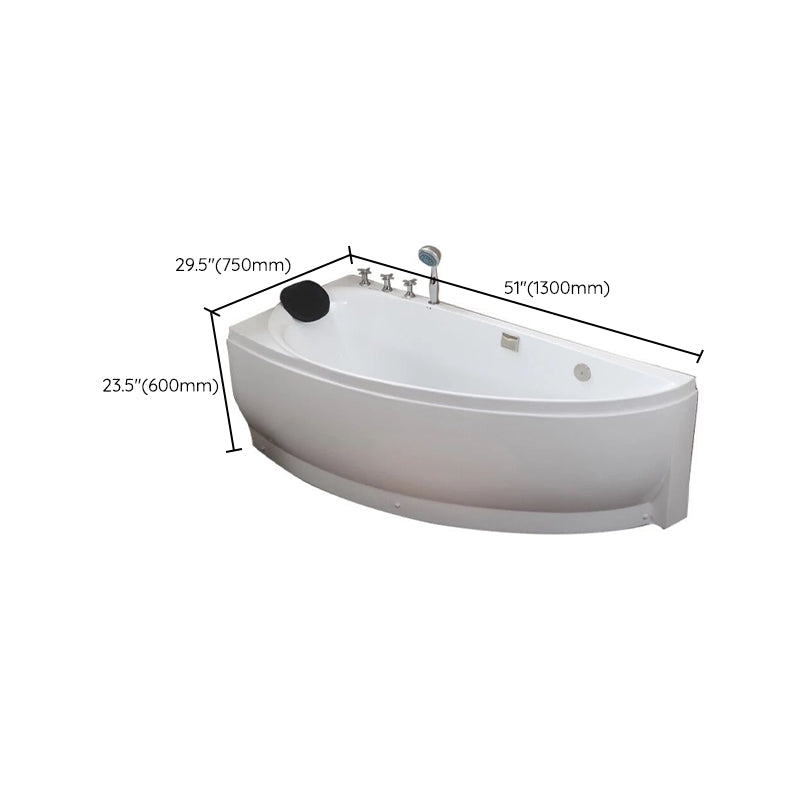 Acrylic Corner Bathtub Soaking White Modern Back to Wall Bath Clearhalo 'Bathroom Remodel & Bathroom Fixtures' 'Bathtubs' 'Home Improvement' 'home_improvement' 'home_improvement_bathtubs' 'Showers & Bathtubs' 7056345