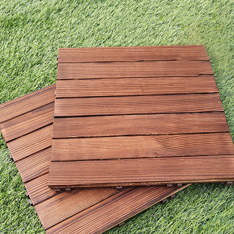 7-Slat Square Wood Patio Tiles Snap Fit Installation Outdoor Flooring Tiles Clearhalo 'Home Improvement' 'home_improvement' 'home_improvement_outdoor_deck_tiles_planks' 'Outdoor Deck Tiles & Planks' 'Outdoor Flooring & Tile' 'Outdoor Remodel' 'outdoor_deck_tiles_planks' 7062626