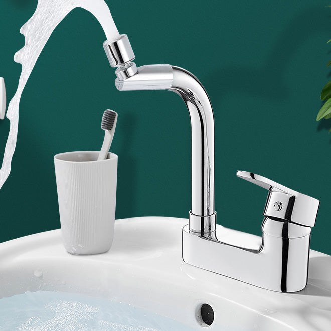 Modern Bathroom Sink Faucet Swivel Spout 2 Hole Faucets Sink Faucet Clearhalo 'Bathroom Remodel & Bathroom Fixtures' 'Bathroom Sink Faucets' 'Bathroom Sinks & Faucet Components' 'bathroom_sink_faucets' 'Home Improvement' 'home_improvement' 'home_improvement_bathroom_sink_faucets' 7062978