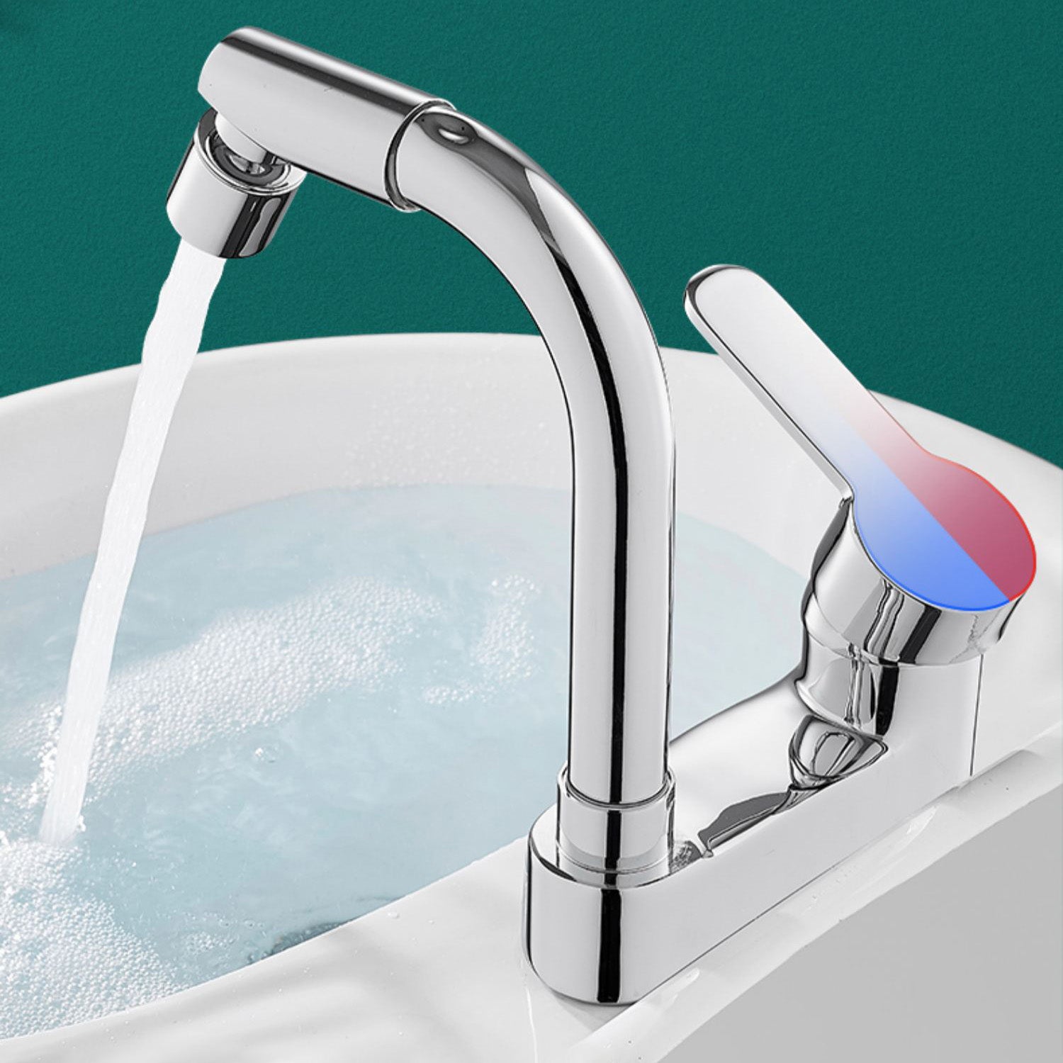 Modern Bathroom Sink Faucet Swivel Spout 2 Hole Faucets Sink Faucet Clearhalo 'Bathroom Remodel & Bathroom Fixtures' 'Bathroom Sink Faucets' 'Bathroom Sinks & Faucet Components' 'bathroom_sink_faucets' 'Home Improvement' 'home_improvement' 'home_improvement_bathroom_sink_faucets' 7062984