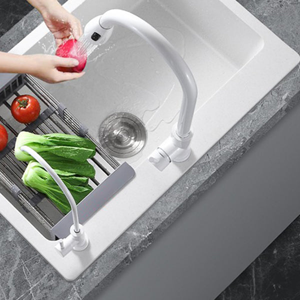 Quartz Kitchen Sink Rectangular Shape Single Bowl Kitchen Sink with Drain Strainer Kit Clearhalo 'Home Improvement' 'home_improvement' 'home_improvement_kitchen_sinks' 'Kitchen Remodel & Kitchen Fixtures' 'Kitchen Sinks & Faucet Components' 'Kitchen Sinks' 'kitchen_sinks' 7063496