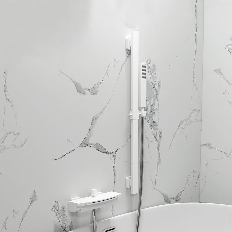 Contemporary Metal Bathtub Faucet Double-Handle Bathroom Faucet White Lift Clearhalo 'Bathroom Remodel & Bathroom Fixtures' 'Bathtub Faucets' 'bathtub_faucets' 'Home Improvement' 'home_improvement' 'home_improvement_bathtub_faucets' 7063853