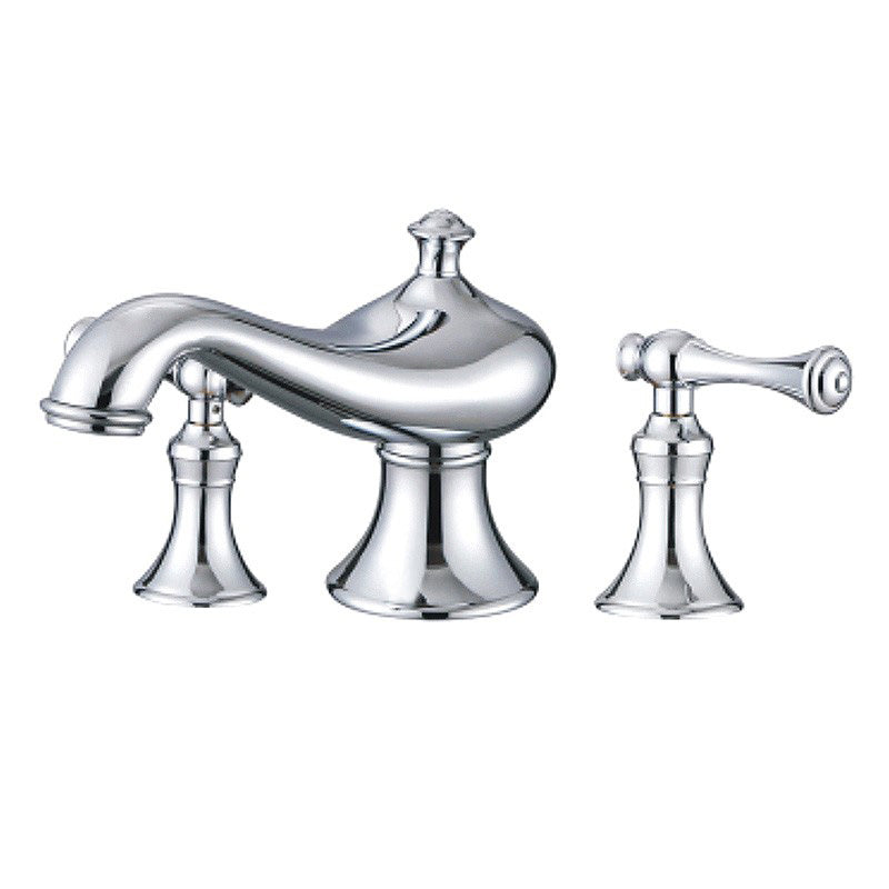 Traditional Deck Mounted Bronze Roman Tub Faucet Low Arc Roman Tub Faucet Set Chrome Clearhalo 'Bathroom Remodel & Bathroom Fixtures' 'Bathtub Faucets' 'bathtub_faucets' 'Home Improvement' 'home_improvement' 'home_improvement_bathtub_faucets' 7063982