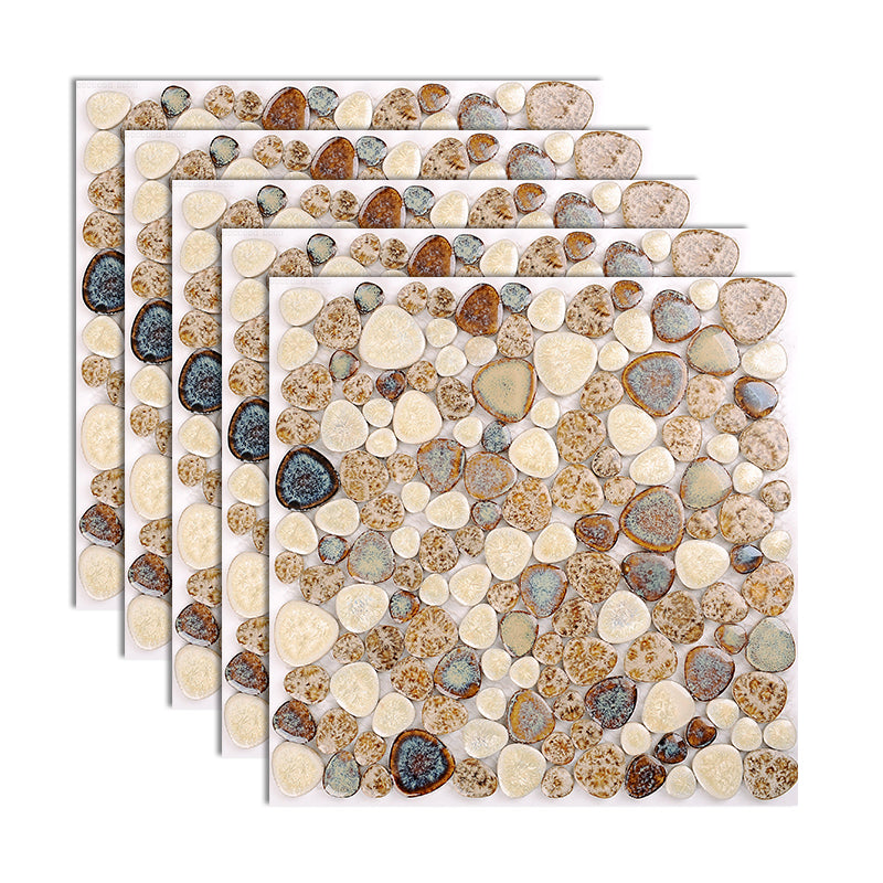 Square Flowerbed Tile Straight Edge Pebbles Design Singular Flowerbed Tile Light Brown Clearhalo 'Floor Tiles & Wall Tiles' 'floor_tiles_wall_tiles' 'Flooring 'Home Improvement' 'home_improvement' 'home_improvement_floor_tiles_wall_tiles' Walls and Ceiling' 7064518