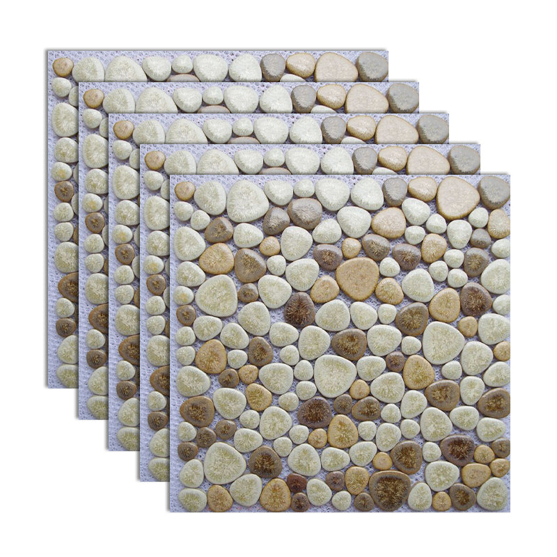 Square Flowerbed Tile Straight Edge Pebbles Design Singular Flowerbed Tile Brown/ Yellow Clearhalo 'Floor Tiles & Wall Tiles' 'floor_tiles_wall_tiles' 'Flooring 'Home Improvement' 'home_improvement' 'home_improvement_floor_tiles_wall_tiles' Walls and Ceiling' 7064520