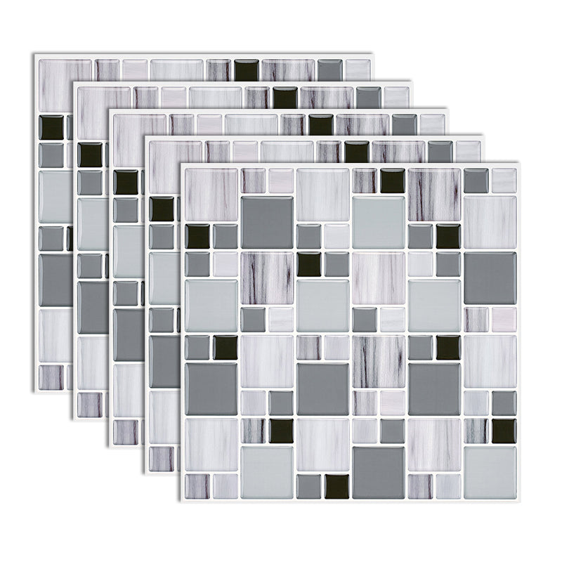 Water Resistant Tile Square Peel & Stick Tile for Kitchen Backsplash Grey Clearhalo 'Flooring 'Home Improvement' 'home_improvement' 'home_improvement_peel_stick_blacksplash' 'Peel & Stick Backsplash Tile' 'peel_stick_blacksplash' 'Walls & Ceilings' Walls and Ceiling' 7064588