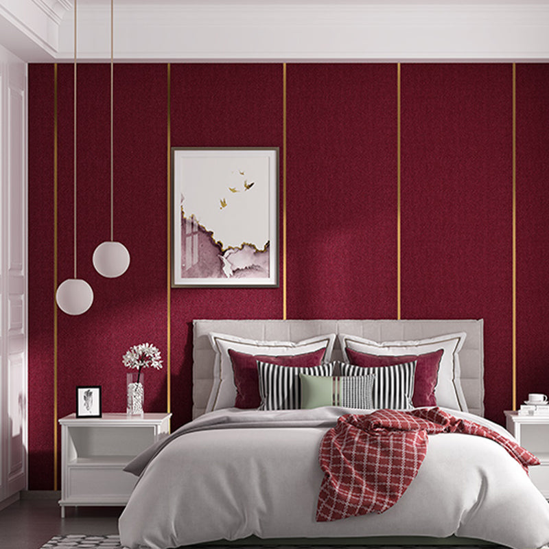 Modern Wall Covering Paneling Linen Material Wall Interior Water Proof Plank Burgundy Clearhalo 'Flooring 'Home Improvement' 'home_improvement' 'home_improvement_wall_paneling' 'Wall Paneling' 'wall_paneling' 'Walls & Ceilings' Walls and Ceiling' 7064757