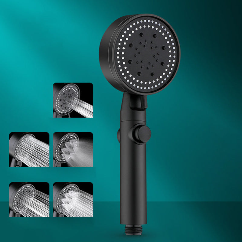 Classic Shower Head Adjustable Spray Pattern Round Shower Head in Black Hand Shower Hose not included Clearhalo 'Bathroom Remodel & Bathroom Fixtures' 'Home Improvement' 'home_improvement' 'home_improvement_shower_heads' 'Shower Heads' 'shower_heads' 'Showers & Bathtubs Plumbing' 'Showers & Bathtubs' 7065159