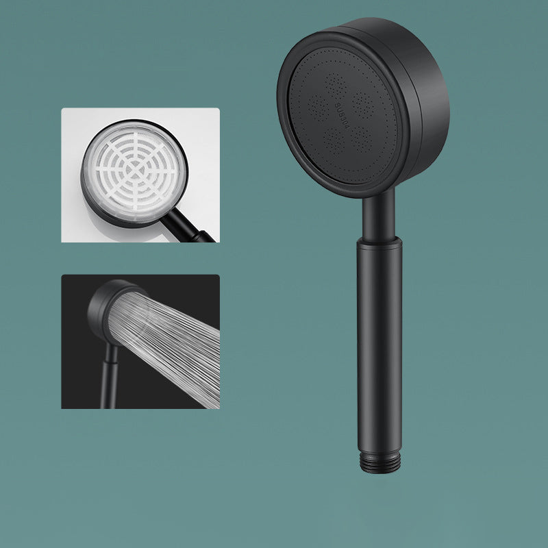 Classic Round Shower Head Metal Standard Handheld Shower Head Black Hand Shower Hose not included Clearhalo 'Bathroom Remodel & Bathroom Fixtures' 'Home Improvement' 'home_improvement' 'home_improvement_shower_heads' 'Shower Heads' 'shower_heads' 'Showers & Bathtubs Plumbing' 'Showers & Bathtubs' 7065205