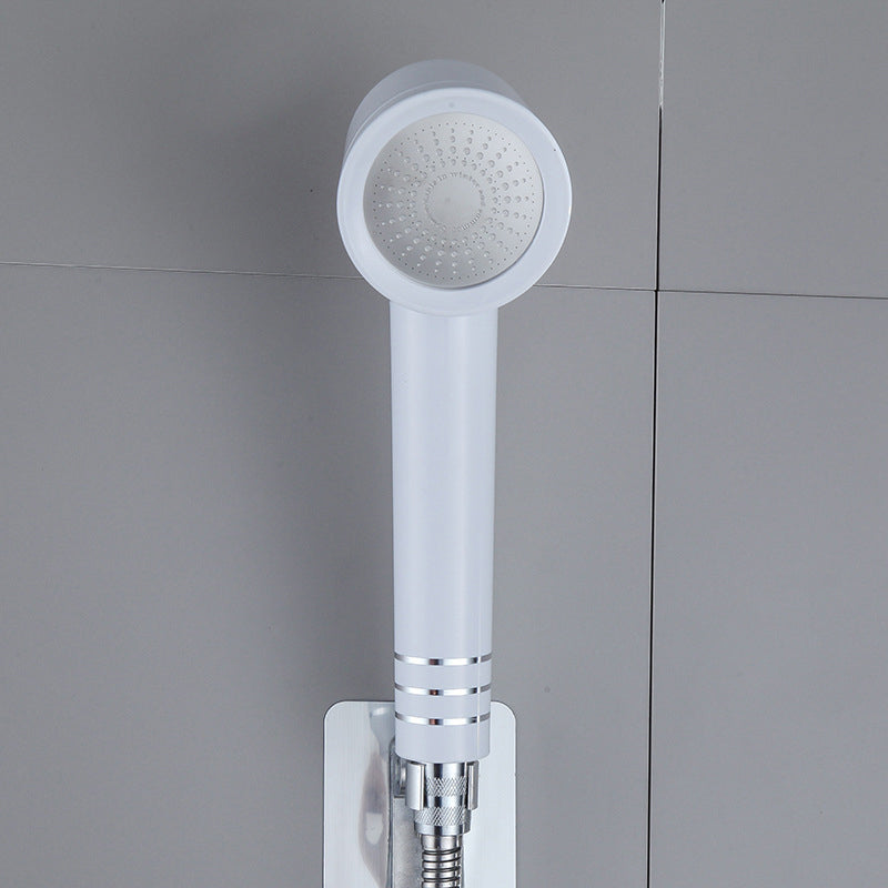 Contemporary Shower Head Combo White Adjustable Handheld Shower Head Clearhalo 'Bathroom Remodel & Bathroom Fixtures' 'Home Improvement' 'home_improvement' 'home_improvement_shower_heads' 'Shower Heads' 'shower_heads' 'Showers & Bathtubs Plumbing' 'Showers & Bathtubs' 7065247