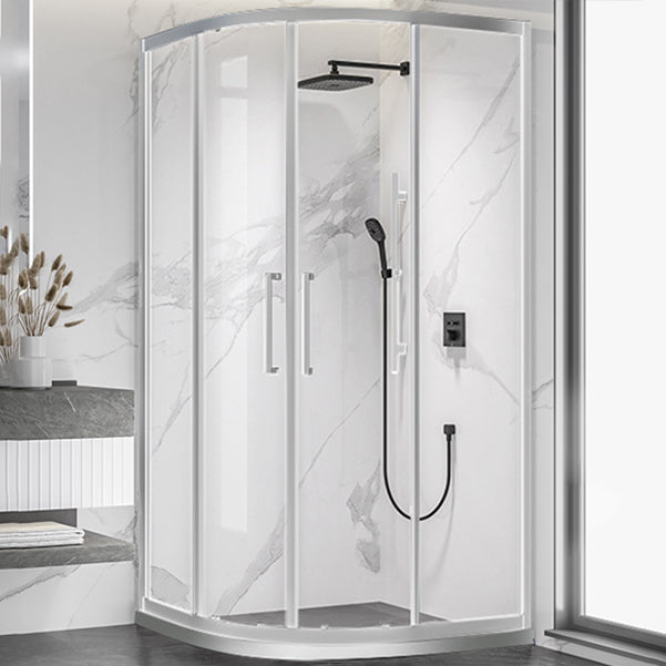 Full Frame Tempered Glass Shower Door Double Sliding Shower Door Clearhalo 'Bathroom Remodel & Bathroom Fixtures' 'Home Improvement' 'home_improvement' 'home_improvement_shower_tub_doors' 'Shower and Tub Doors' 'shower_tub_doors' 'Showers & Bathtubs' 7066003