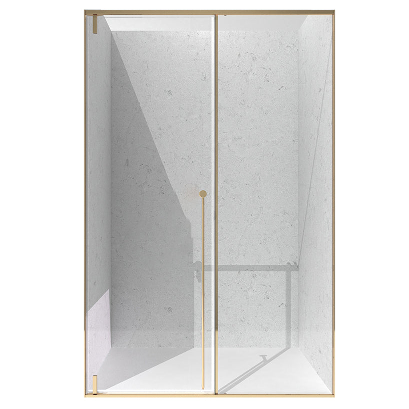 Semi Frameless Tempered Glass Shower Door Pivot Shower Doors Left Clearhalo 'Bathroom Remodel & Bathroom Fixtures' 'Home Improvement' 'home_improvement' 'home_improvement_shower_tub_doors' 'Shower and Tub Doors' 'shower_tub_doors' 'Showers & Bathtubs' 7066062