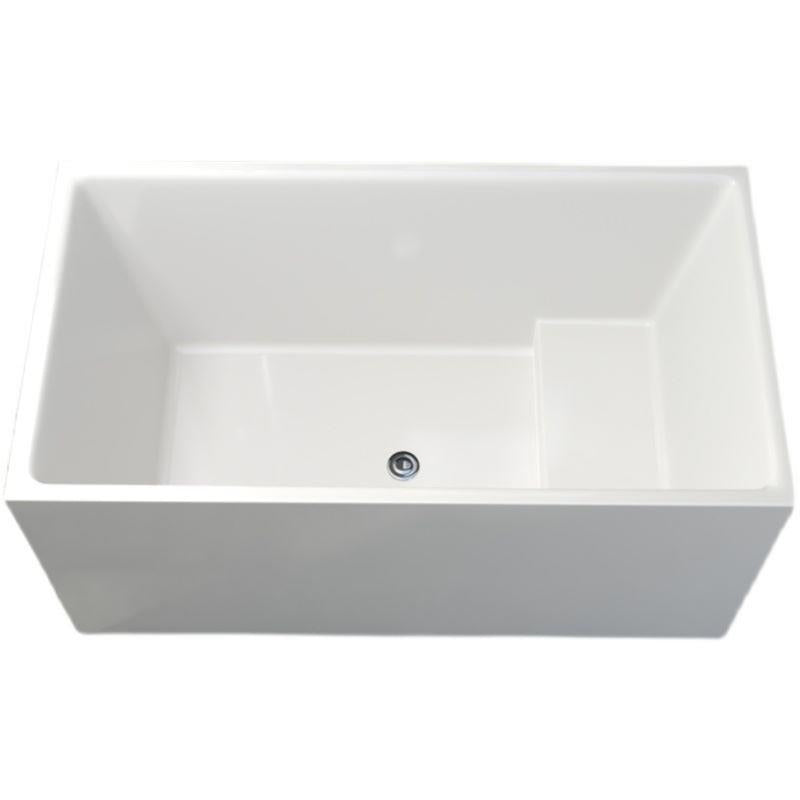 White Modern Bathtub Freestanding Acrylic Soaking Rectangular Bath With Seat Tub Clearhalo 'Bathroom Remodel & Bathroom Fixtures' 'Bathtubs' 'Home Improvement' 'home_improvement' 'home_improvement_bathtubs' 'Showers & Bathtubs' 7069814