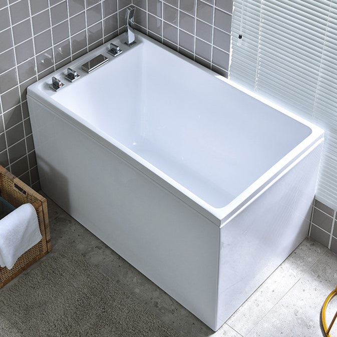 Freestanding Acrylic Bath Soaking White Modern Modern Center Bathtub Left Tub with Silver 5-Piece Set Clearhalo 'Bathroom Remodel & Bathroom Fixtures' 'Bathtubs' 'Home Improvement' 'home_improvement' 'home_improvement_bathtubs' 'Showers & Bathtubs' 7069826