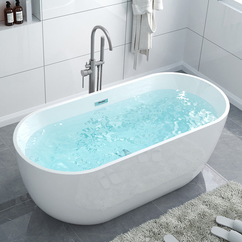 Freestanding Soaking Modern Bathtub Antique Finish Oval Bath Tub Silver Tub with Freestanding Tub Fillers Clearhalo 'Bathroom Remodel & Bathroom Fixtures' 'Bathtubs' 'Home Improvement' 'home_improvement' 'home_improvement_bathtubs' 'Showers & Bathtubs' 7069909