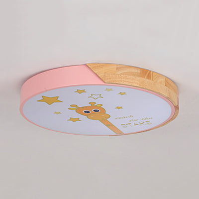 Acrylic Circle Flush Ceiling Light with Giraffe Deco Animal LED Ceiling Lamp for Kid Bedroom Clearhalo 'Ceiling Lights' 'Close To Ceiling Lights' 'Close to ceiling' 'Flush mount' Lighting' 70717