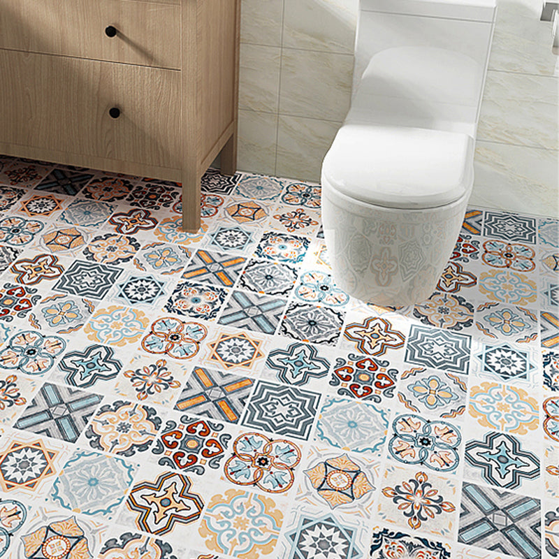Modern Vinyl Plank Peel and Stick Patterned Vinyl Floor Tiles Blue-Yellow 50-Piece Set Clearhalo 'Flooring 'Home Improvement' 'home_improvement' 'home_improvement_vinyl_flooring' 'Vinyl Flooring' 'vinyl_flooring' Walls and Ceiling' 7078307