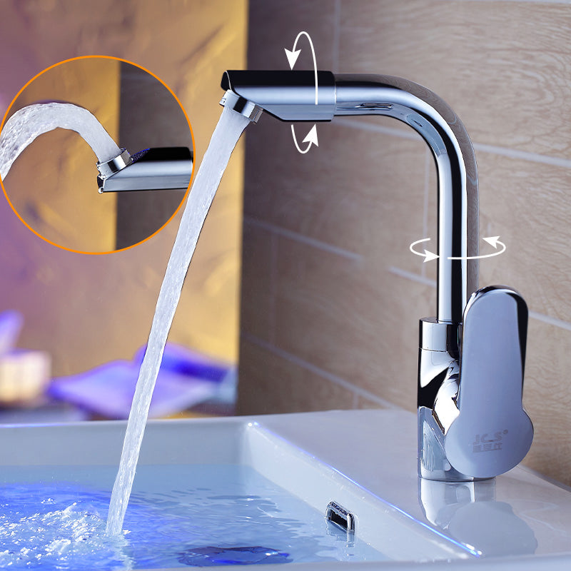 Modern Bathroom Faucet Brass Lever Handle Washroom Tub Faucet Silver Clearhalo 'Bathroom Remodel & Bathroom Fixtures' 'Bathroom Sink Faucets' 'Bathroom Sinks & Faucet Components' 'bathroom_sink_faucets' 'Home Improvement' 'home_improvement' 'home_improvement_bathroom_sink_faucets' 7078540