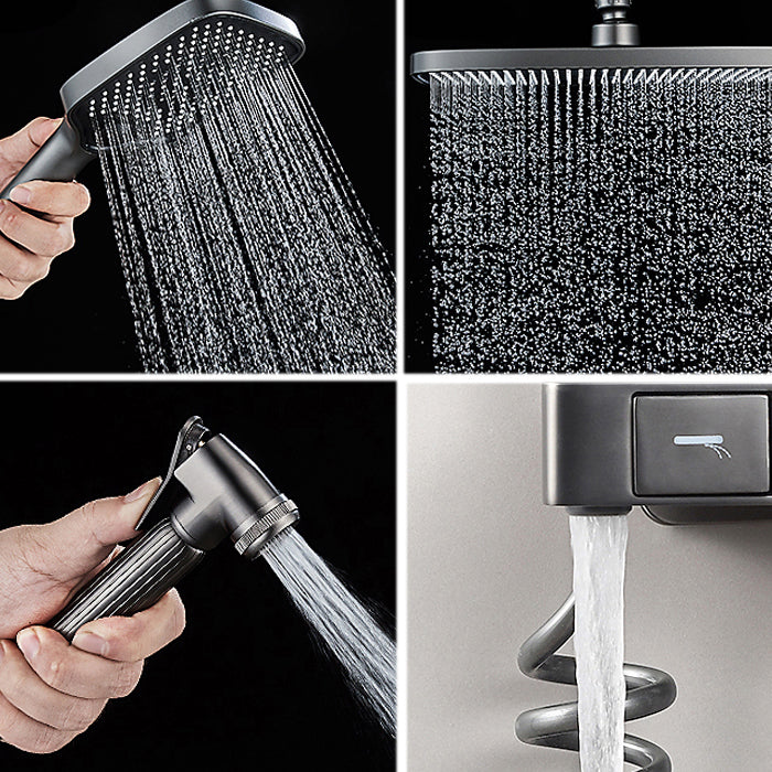 Shower Trim Square Massage Jet Handheld Shower Head Shower System Clearhalo 'Bathroom Remodel & Bathroom Fixtures' 'Home Improvement' 'home_improvement' 'home_improvement_shower_faucets' 'Shower Faucets & Systems' 'shower_faucets' 'Showers & Bathtubs Plumbing' 'Showers & Bathtubs' 7078876