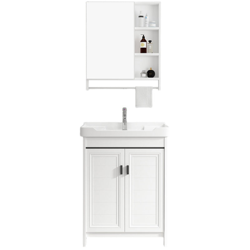 Bathroom Vanity Set Free Standing White Drawer Faucet Vanity with Mirror Clearhalo 'Bathroom Remodel & Bathroom Fixtures' 'Bathroom Vanities' 'bathroom_vanities' 'Home Improvement' 'home_improvement' 'home_improvement_bathroom_vanities' 7079624