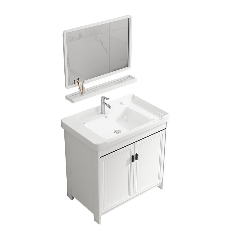 Bathroom Vanity Set Free Standing White Drawer Faucet Vanity with Mirror Vanity & Faucet & Mirrors None Clearhalo 'Bathroom Remodel & Bathroom Fixtures' 'Bathroom Vanities' 'bathroom_vanities' 'Home Improvement' 'home_improvement' 'home_improvement_bathroom_vanities' 7079625