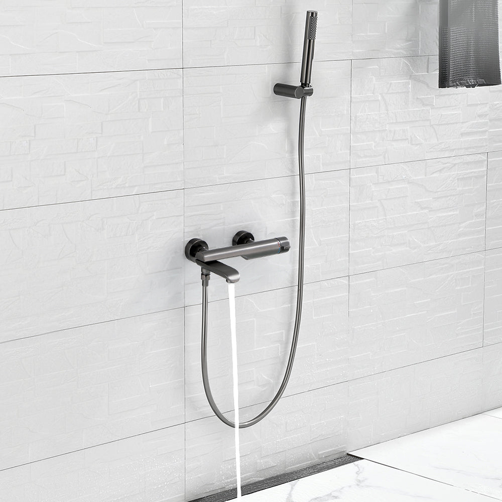 Contemporary Bathroom Faucet Wall Mounted Metal Tub Faucet Trim Clearhalo 'Bathroom Remodel & Bathroom Fixtures' 'Bathtub Faucets' 'bathtub_faucets' 'Home Improvement' 'home_improvement' 'home_improvement_bathtub_faucets' 7079948